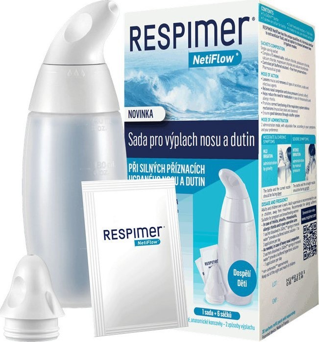 Respimer Sada na výplach nosa a dutín 240 ml