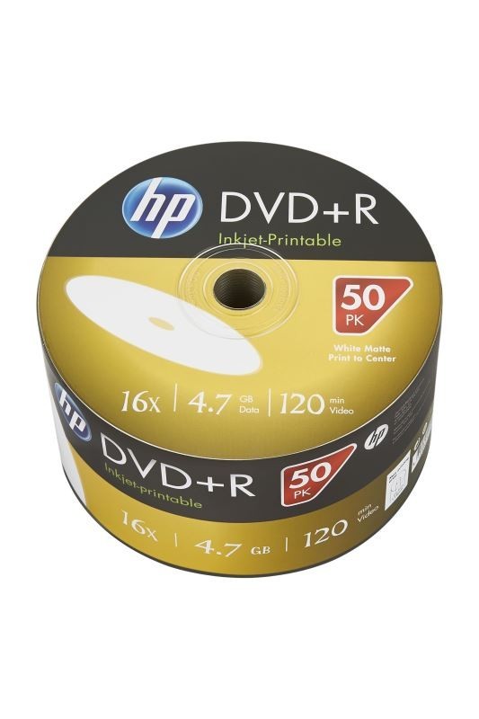 DVD+R HP 4,7 GB (120min) 16x Inkjet Printable 50-spindle bulk