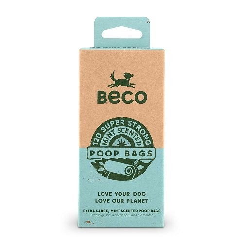 Vrecká na exkrementy Beco, 120 ks, s pepermintovou arómou, ekologické