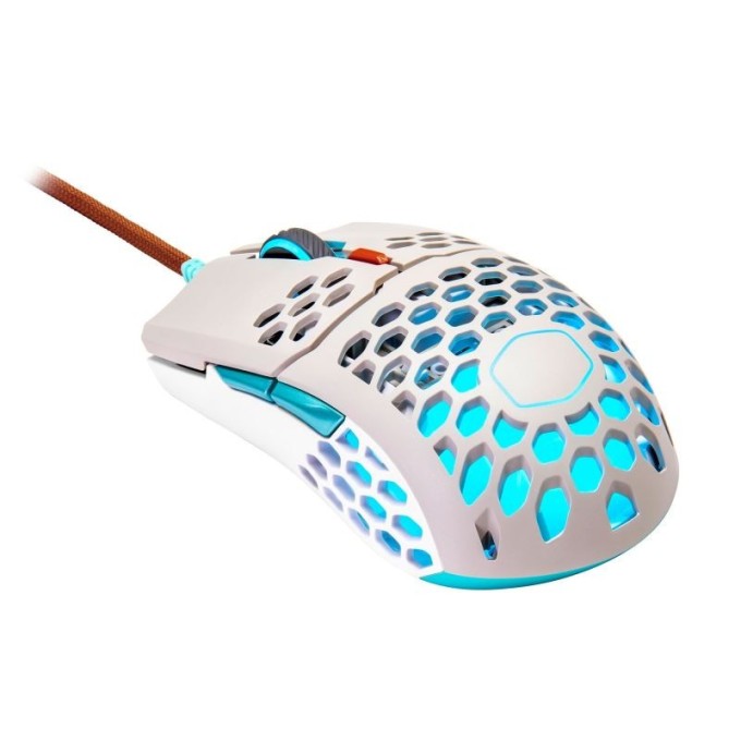 Cooler Master MM711 Retro, herní myš, optická, 16000 DPI, RGB, šedobílá