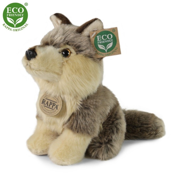 Rappa Plyšový vlk sedící 18 cm ECO-FRIENDLY