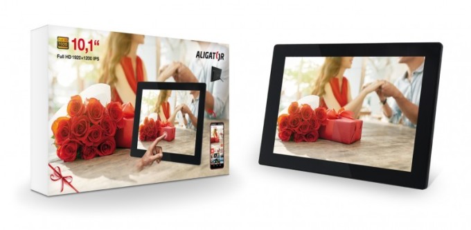 ALIGATOR Fotorámik FHD 10,1", WiFi + aplikácia Frameo čierna