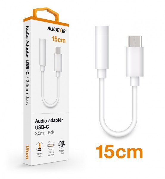 Audio adaptér USB-C / 3,5mm Jack, bílý