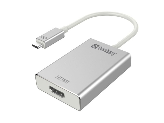 Sandberg USB-C do HDMI konvertor, stříbrný