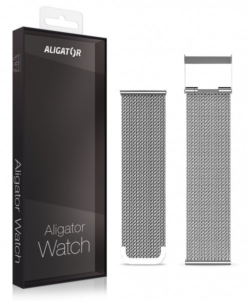 Náhradní kovový řemínek pro Aligator Watch Life 20mm, stříbrný
