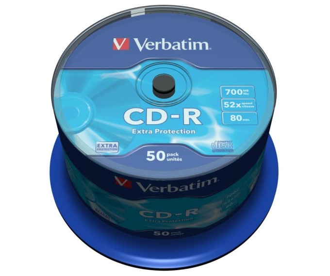CD-R Verbatim DL 700MB (80min) 52x Extra Protection 50-cake