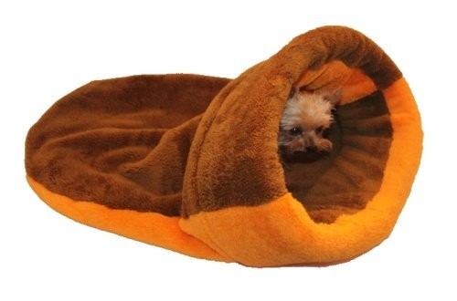 Marysa pelíšek 2v1 s lemem, hnědý/oranžový, velikost XL