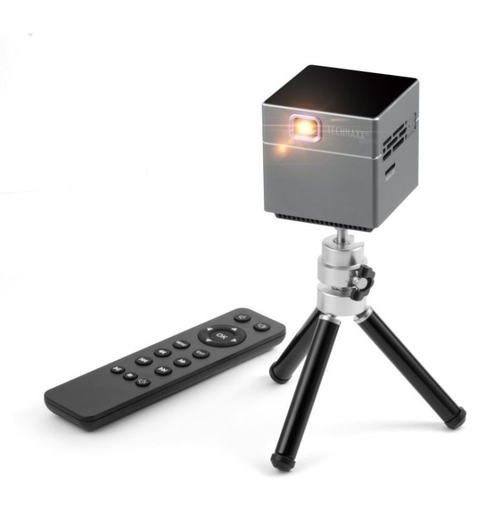 Technaxx projektor Mini DLP Beamer, baterie, repro, 100 ANSI lumenů, (TX-126)
