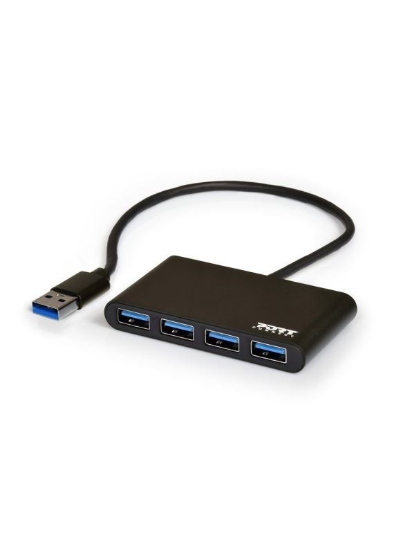 PORT CONNECT USB HUB, 4x USB 3.0, černý