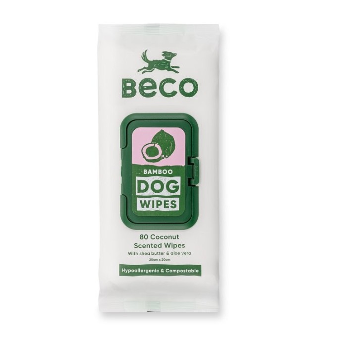 Čistiace obrúsky pre psov, Beco Bamboo kokosové, 80 ks