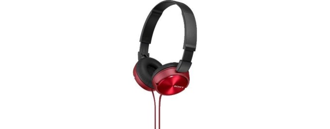 Sony MDRZX310AP, červená náhlavní sluchátka řady ZX s ovladačem na kabelu