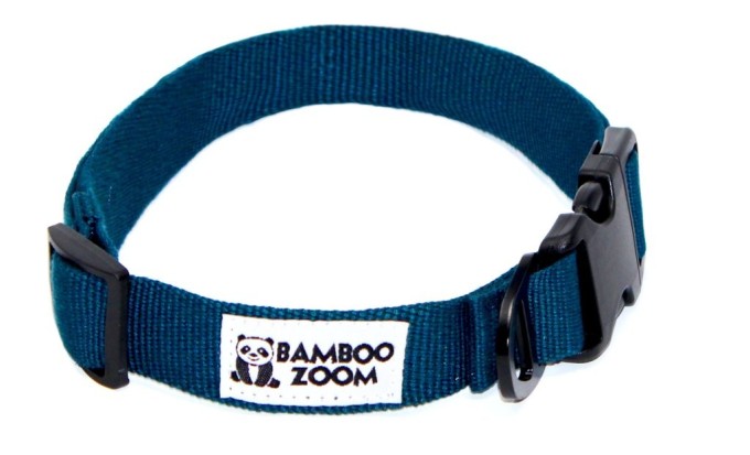 Bamboo Zoom Obojok pre psov modrý L