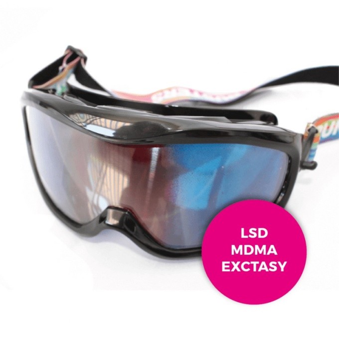 Okuliare simulujúce účinky halucinogénov (Extáza, LSD)