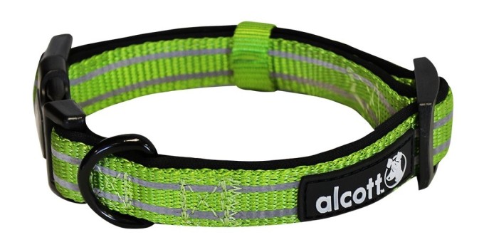 Alcott reflexný obojok pre psy, Adventure, zelený, veľkosť L