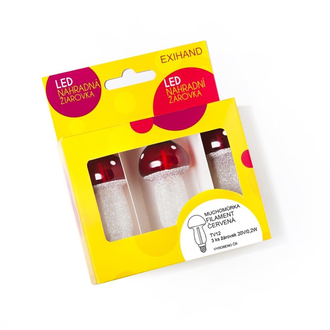 Blistr FILAMENT Muchomůrka červená 3 žárovky 20V/0,2W