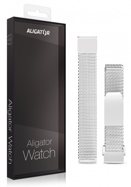 Náhradní kovový řemínek pro Aligator Watch Lady 16mm, stříbrný