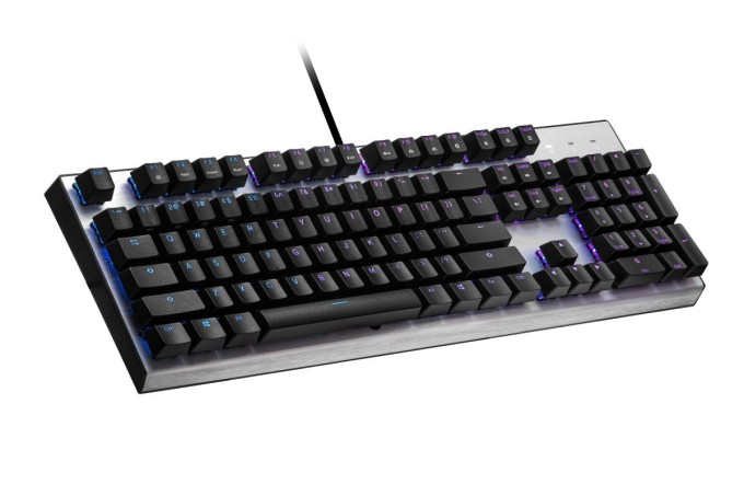 Cooler Master CK351, herní klávesnice, Blue Switch, RGB LED, US layout, stříbrná
