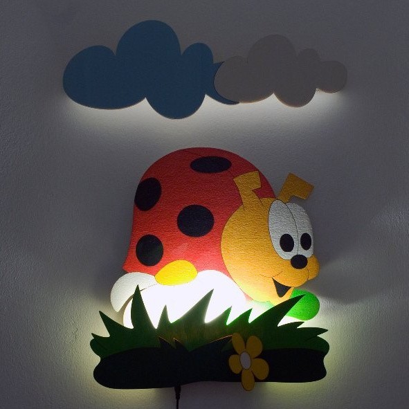 DoDo Dětská LED lampička Beruška (s dálkovým ovladačem)