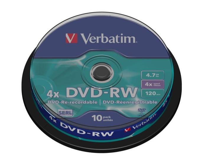 DVD-RW Verbatim 4,7GB 4x 10-cake
