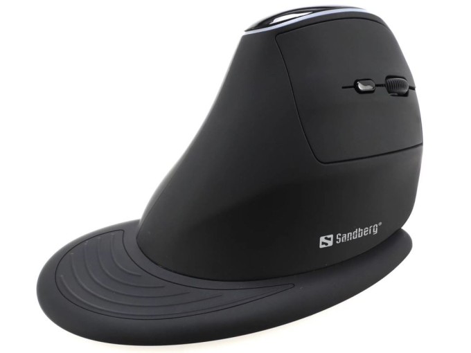 Sandberg Wireless Vertical Mouse Pro, bezdrátová ergonomická myš, černá