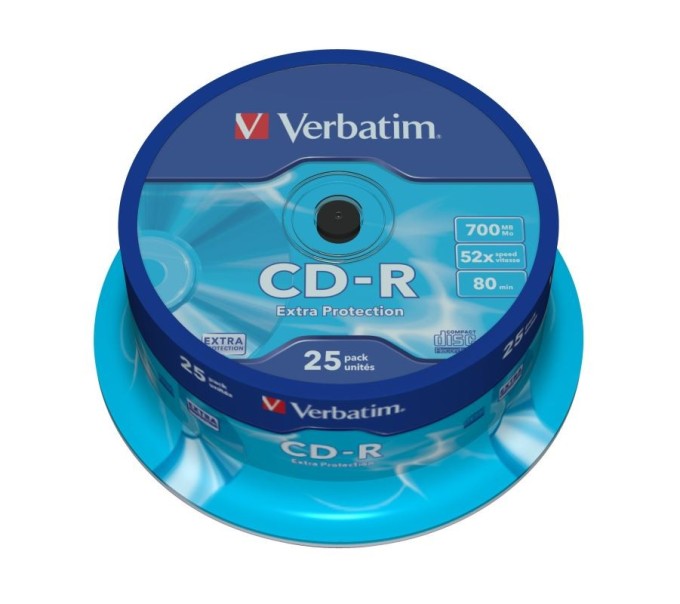 CD-R Verbatim DL 700MB (80min) 52x Extra Protection 25-cake