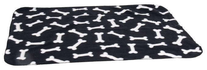 Karlie Fleecová deka čierna kosť 100x70cm