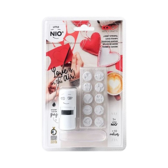 COLOP Little NIO Love (10 ks motivů+razítko+polštářek šedé barvy)
