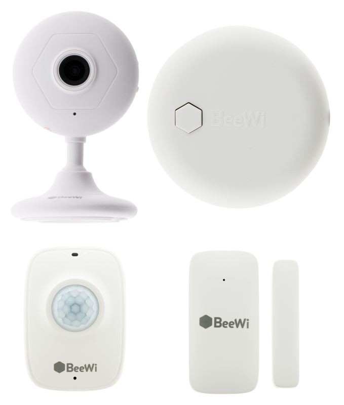 BeeWi Home SCRUTINY VIDEO Pack, 1 Motion sensor + 1 door sensor + 1 Internet Gateway + 1 WIFI Webcam