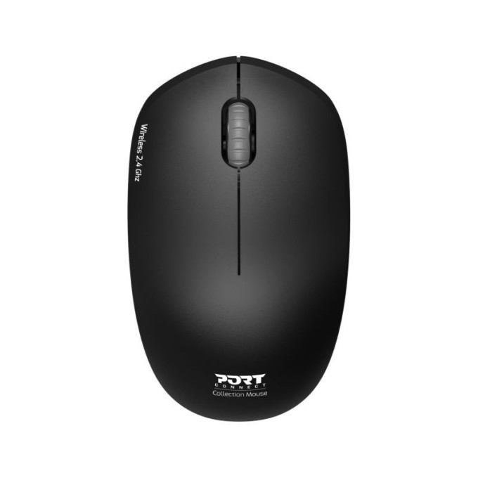 PORT CONNECT Wireless COLLECTION, bezdrátová myš, USB-A a USB-C dongle, 2.4Ghz, 1600DPI, černá