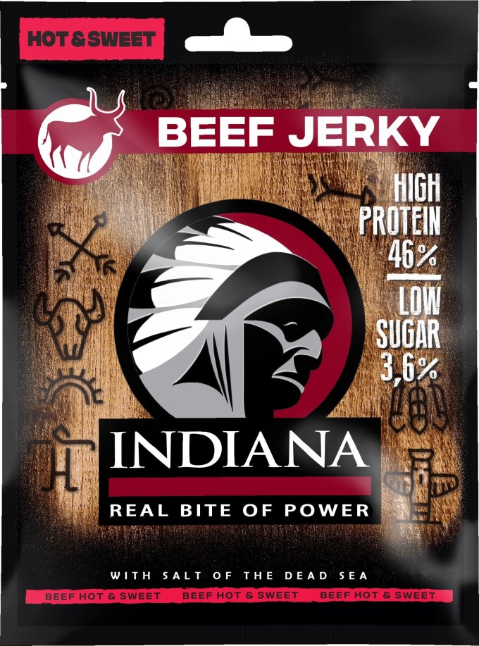 INDIANA Jerky hovězí Hot & Sweet 25g