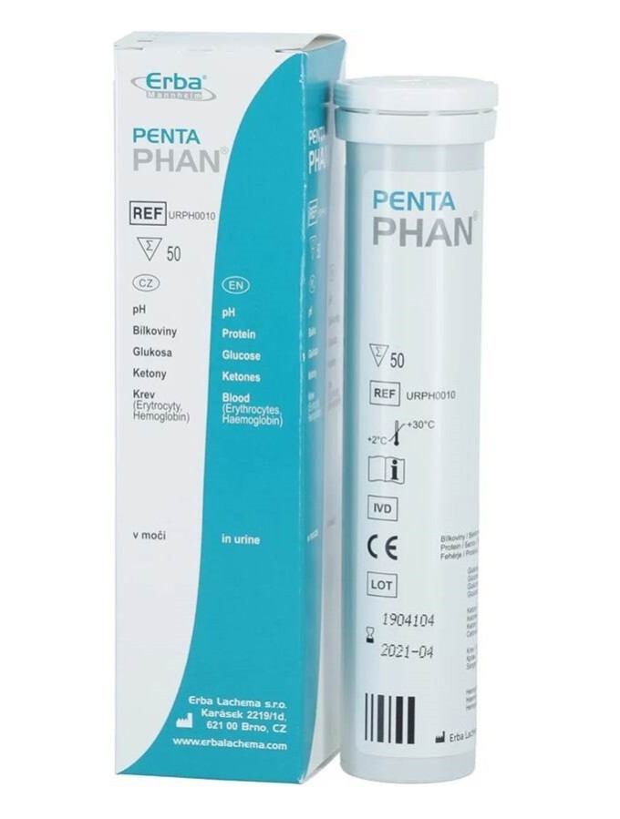 PENTAPHAN diagnostické prúžky na moč 1x50ks