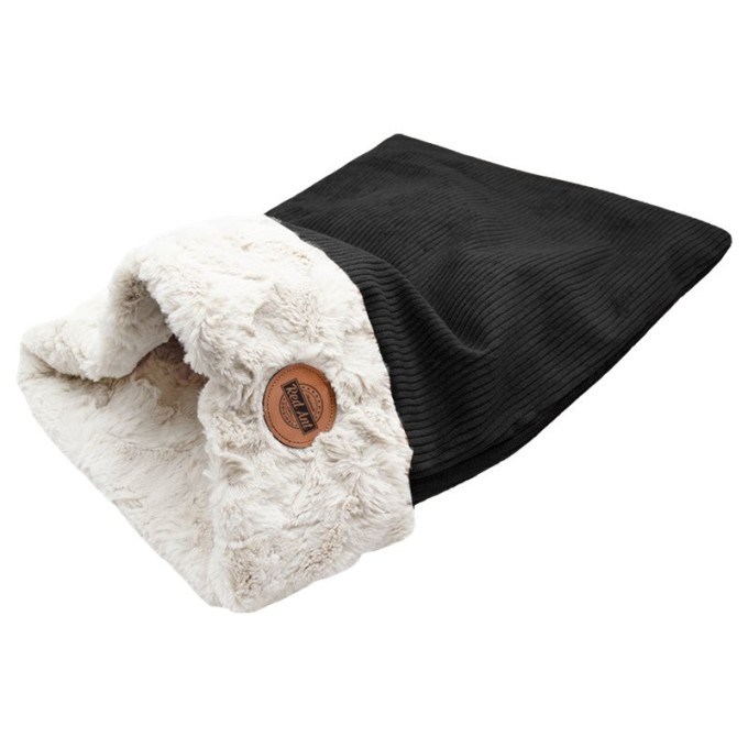 REDANT ŇUŇU Oboustranný tulivak pro kočky a malé psy Černá/krémová 65x45cm