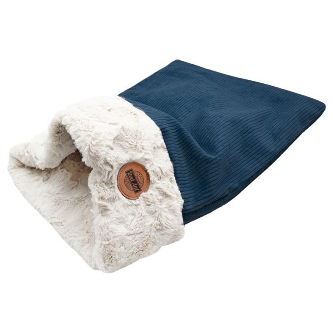 REDANT ŇUŇU Oboustranný tulivak pro kočky a malé psy Petrolejová/krémová 65x45cm