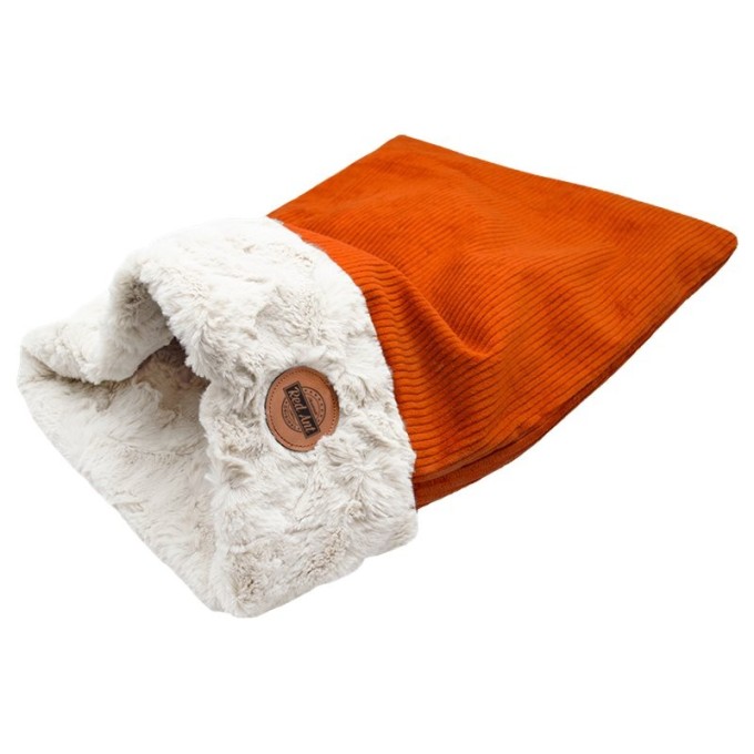 REDANT ŇUŇU Oboustranný tulivak pro kočky a malé psy Oranžová/krémová 65x45cm