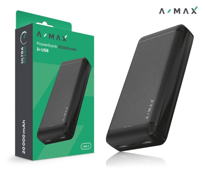 Power Bank A-MAX 20000mAh, micro-USB+USB-C