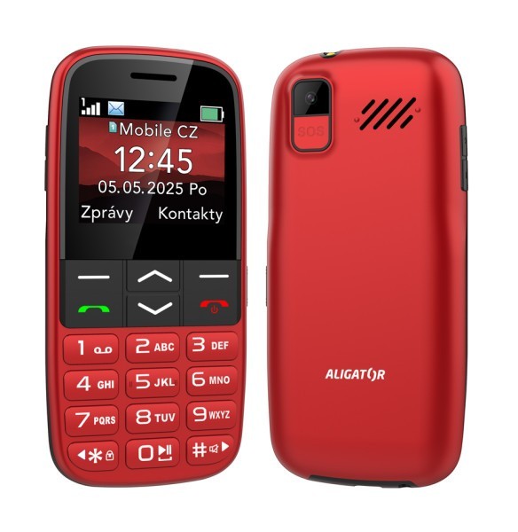 ALIGATOR A770 Senior červený + stolní nabíječka