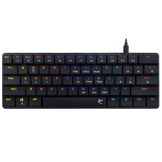 White Shark herní mechanická klávesnice NAGAMAKI, US, hnědý SW, černá (GK-006131)