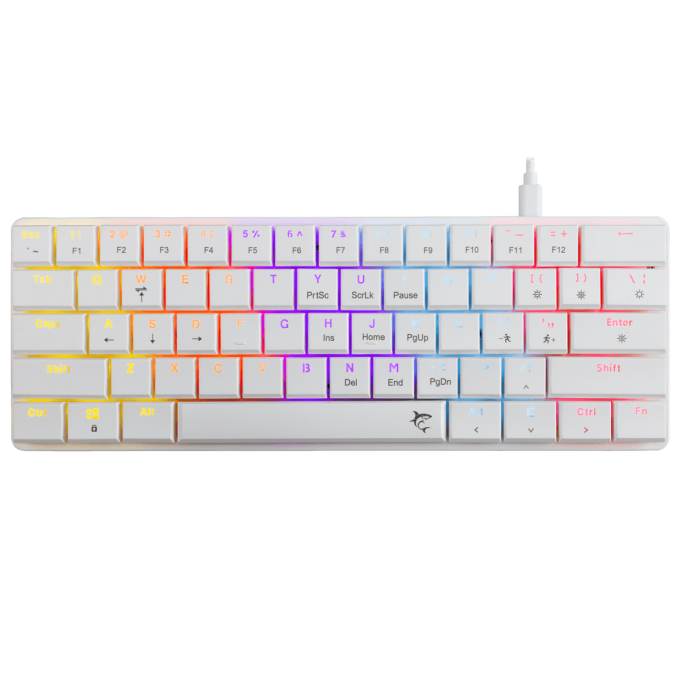 White Shark herní mechanická klávesnice NAGAMAKI, US, červený SW, bílá (GK-006211)