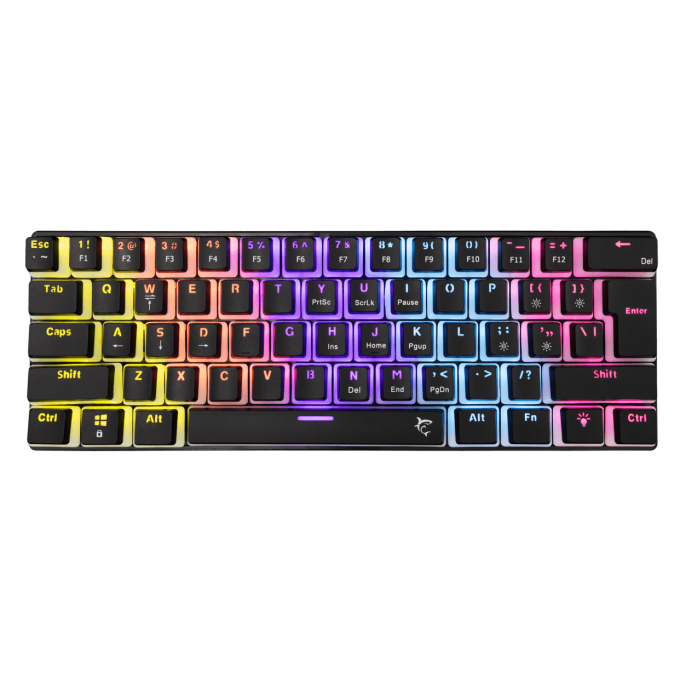 White Shark herní mechanická klávesnice ASHIKO 2 Black, US, modrý SW