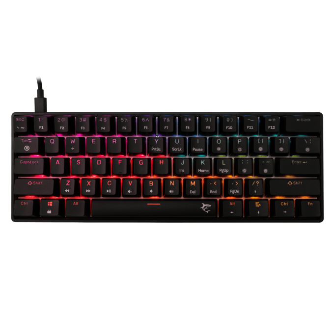 White Shark herní mechanická klávesnice SHINOBI 2, US, červený SW, černá (GK-004111)