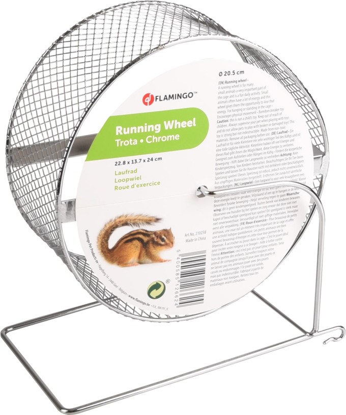 Flamingo Trota Běhací kolo pro hlodavce kovové M 20,5cm