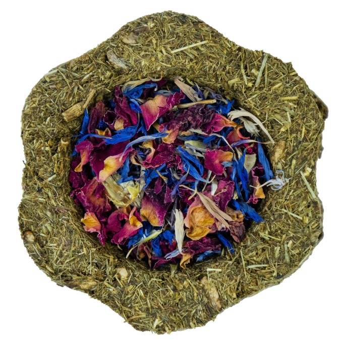 LIMARA Bezobilná krmná miska Goody Crunch Růže - Chrpa 50g