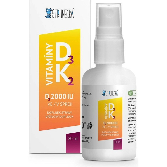Strunecká Vitamin D3 2000 IU + K2 ve spreji 30 ml