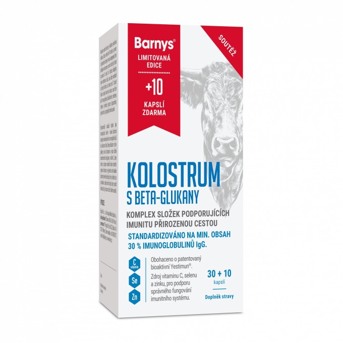 Barnys Kolostrum s beta-glukany 30+10 kapslí ZDARMA