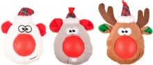 Flamingo Vianočná hračka plyšová hlava gumový nos pre psy 21cm