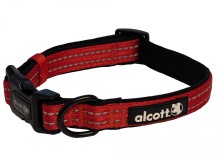 Alcott reflexný obojok pre psy, Adventure, červený, veľkosť S