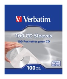 Verbatim papírová obálka na CD/DVD s okénkem, 100-pack