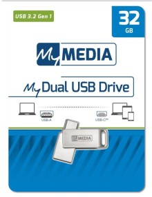 32GB USB Flash 3.2 MyDual stříbrný, USB-C/USB-A, MyMedia