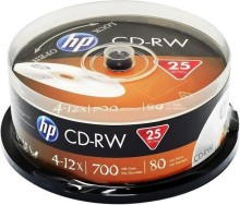 CD-RW HP 80 min. 4-12x 25-cake