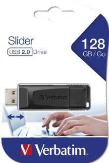 128GB USB Flash 2.0 SLIDER Store'n'Go černý Verbatim P-blist